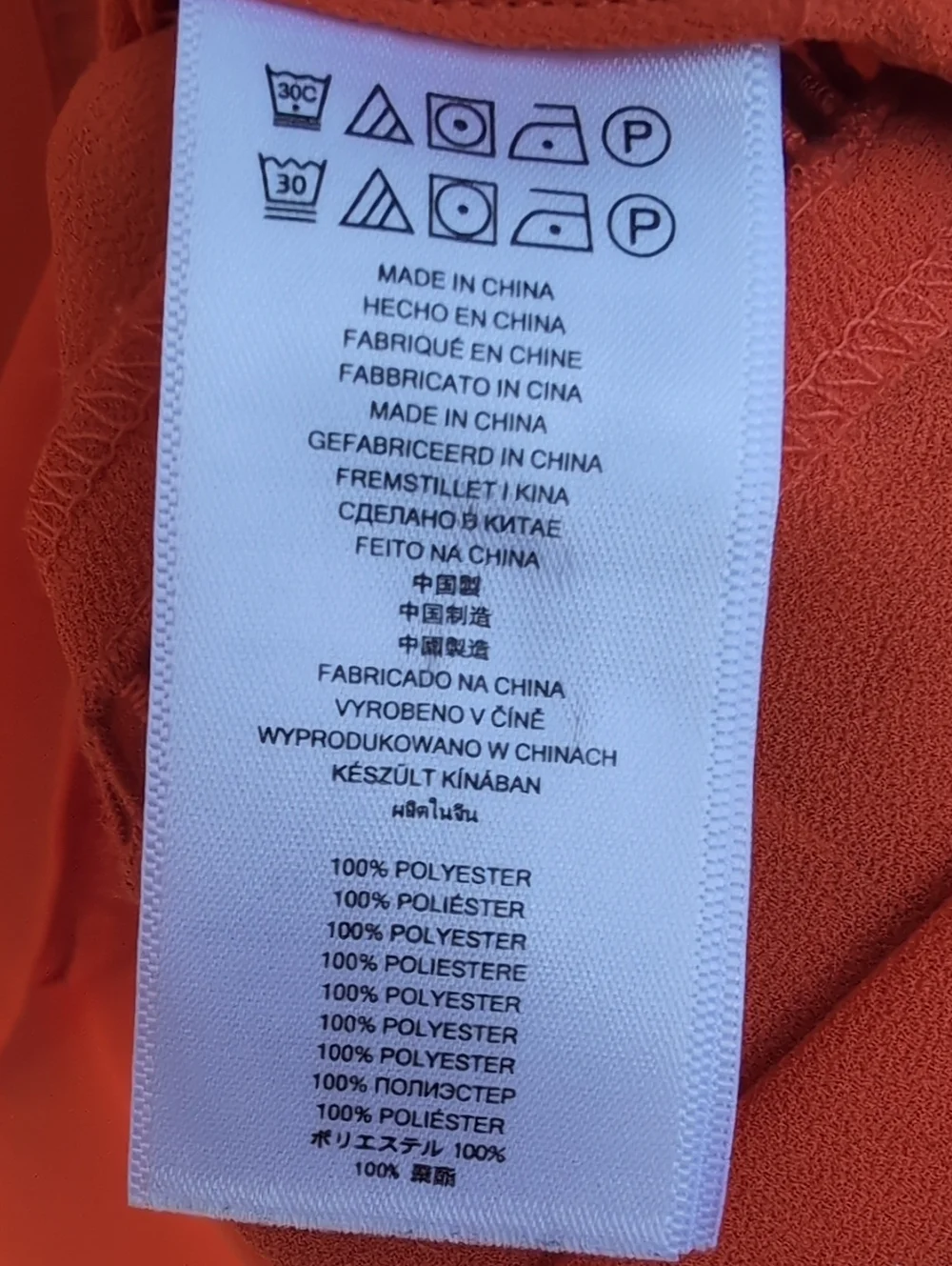 Michael Kors Classic Orange V-Neck Long Sleeve Blouse Size Large
